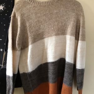 Longline sweater with fall colors
